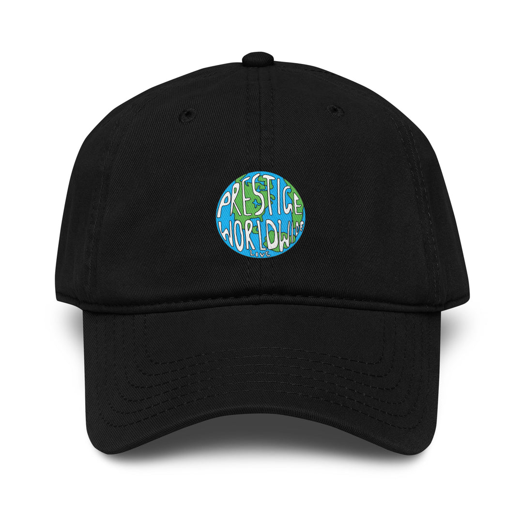 Prestige Worldwide Dad Hat – Black – Front View