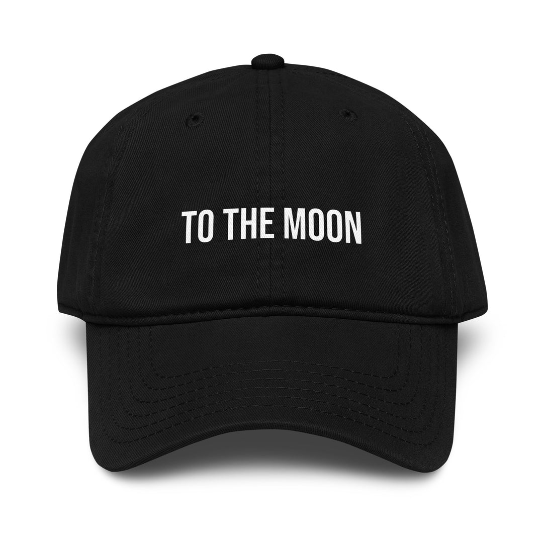 To The Moon Dad Hat – Black – Front View