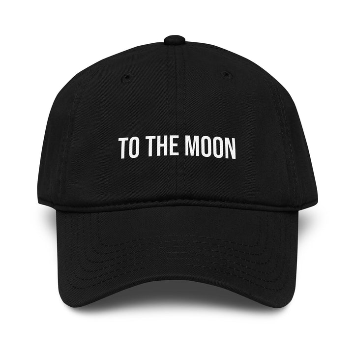 To The Moon Dad Hat – Black – Front View