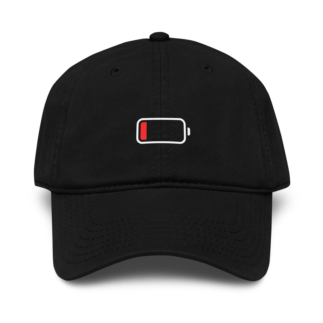Low Battery Dad Hat – Black – Front View