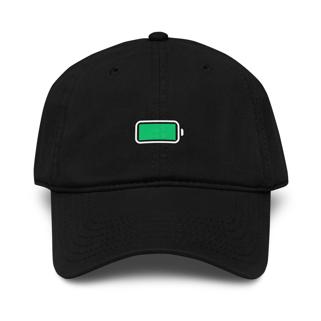 Full Battery Dad Hat – Black – Front View