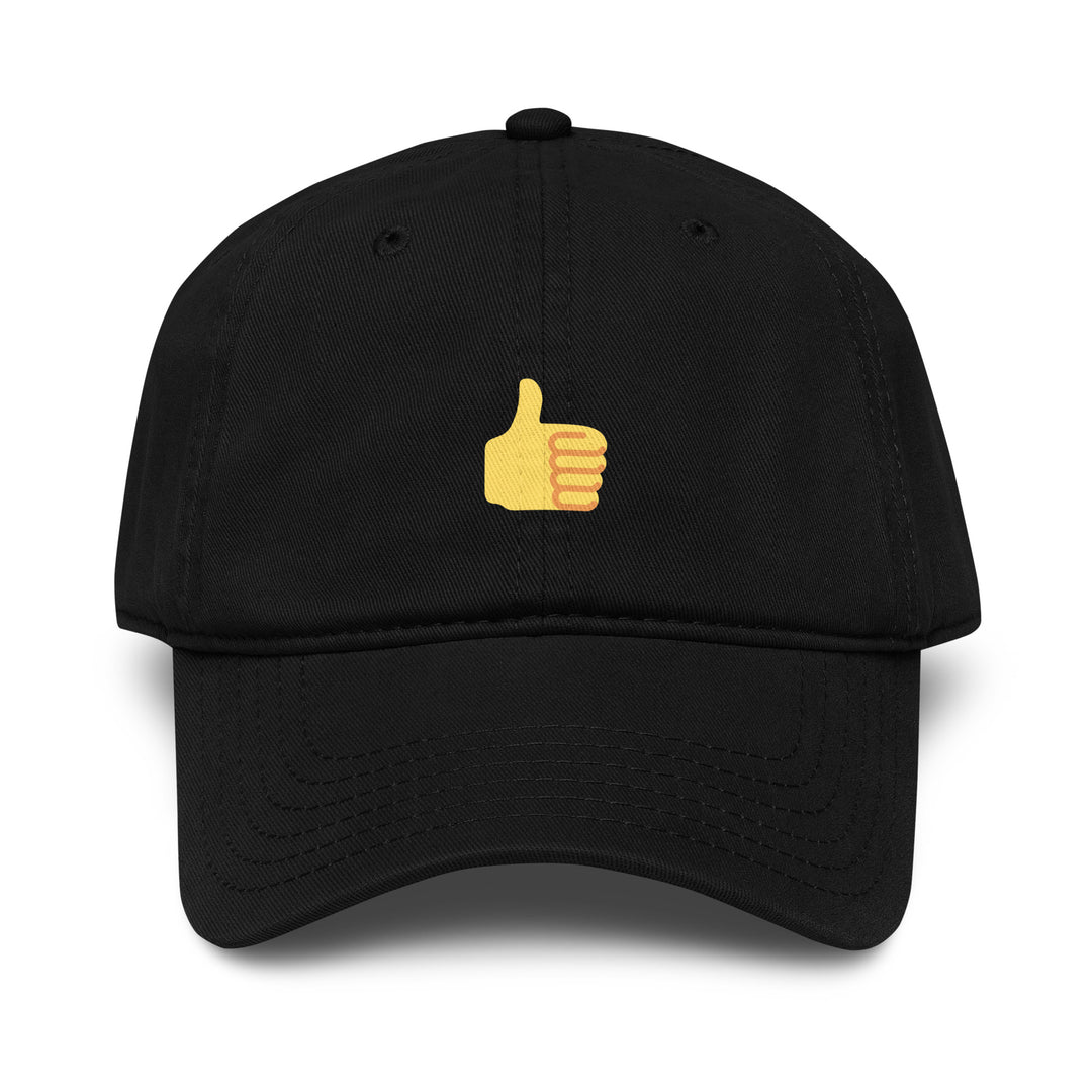 Thumbs Up Emoji Dad Hat – Black – Front View