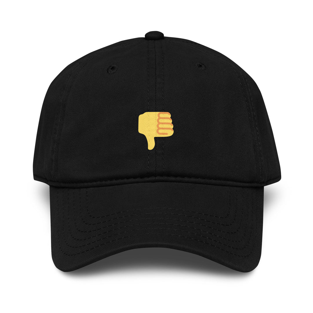 Thumbs Down Dad Hat – Black – Front View