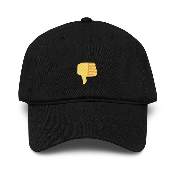 Thumbs Down Dad Hat – Black – Front View