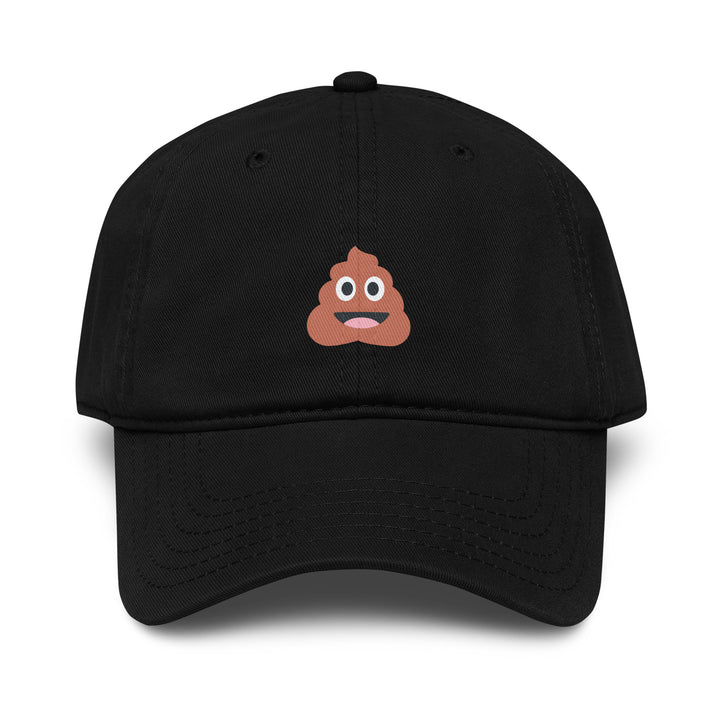 Poop Emoji Dad Hat – Black – Front View