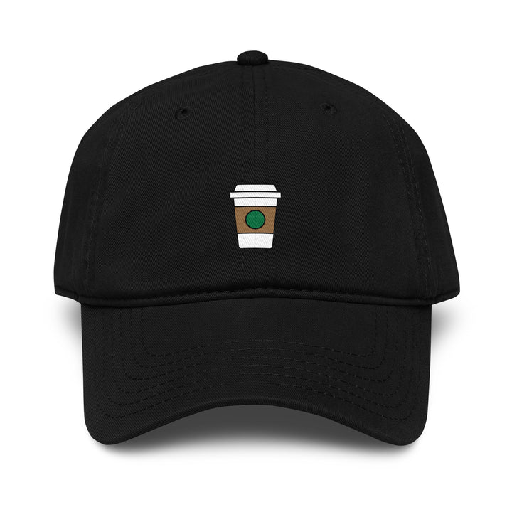 Coffee Emoji Dad Hat – Black – Front View