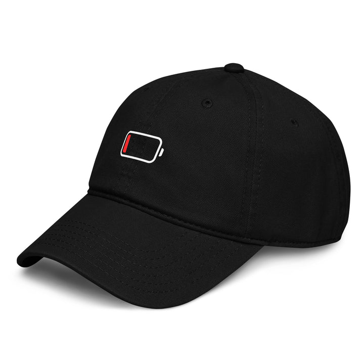 Low Battery Dad Hat – Black – Left Side