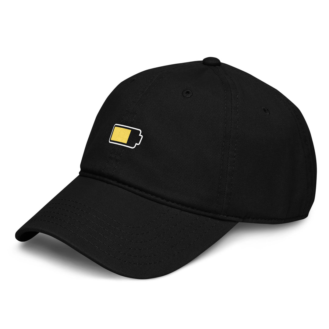 Medium Battery Dad Hat – Black – Left Side