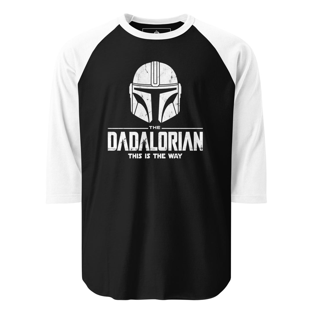 The Dadalorian funny dad graphic tee — Mandalorian style helmet with THE DADALORIAN THIS IS THE WAY text