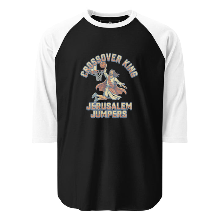 Crossover King — a basketball Crossover King design, printed on a 3/4 sleeve raglan shirt.