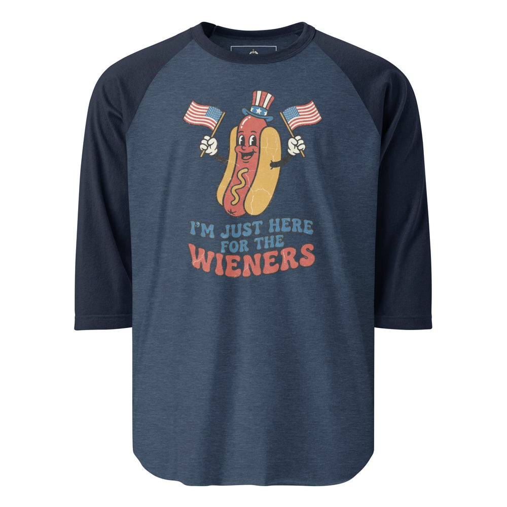 I'm Just Here For The Wieners Raglan Raglan — alternate color view