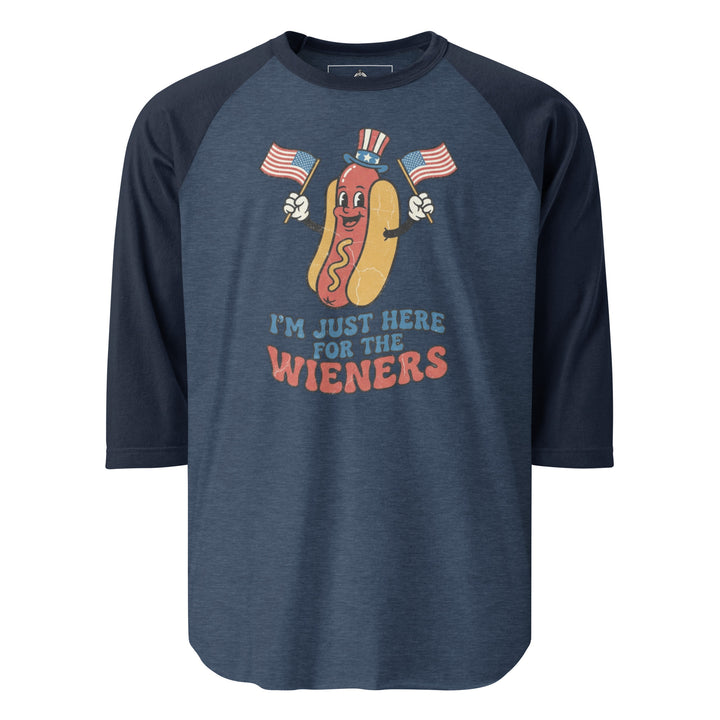 I'm Just Here For The Wieners Raglan Raglan — alternate color view