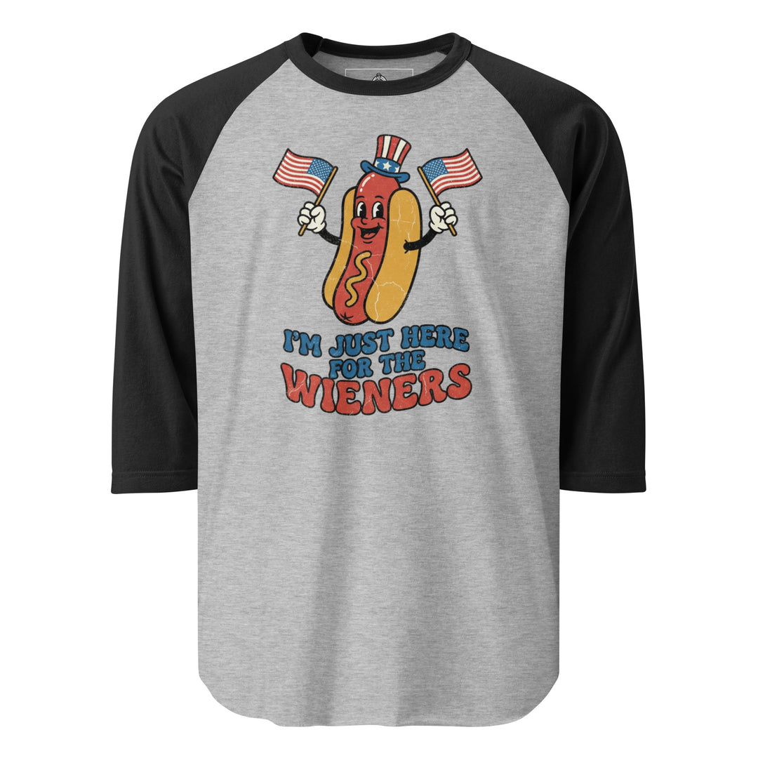 I'm Just Here For The Wieners Raglan Raglan — alternate color view
