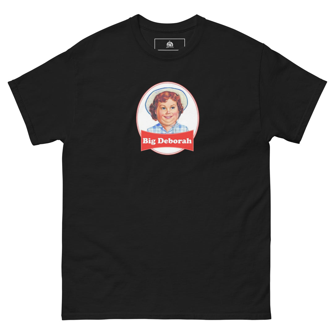 Big Deborah Funny Premium Funny Graphic T-Shirt – Black – Front View