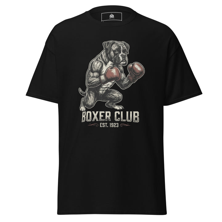 Boxer Club Unisex Graphic Funny Graphic T-Shirt – Black – Front View