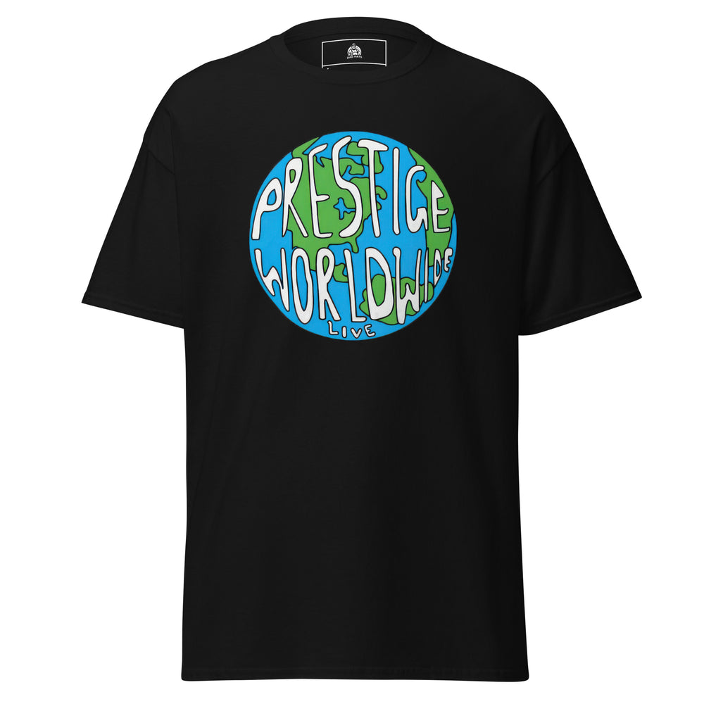 Prestige Worldwide — a Prestige Worldwide company-logo design, printed on a unisex graphic tee.