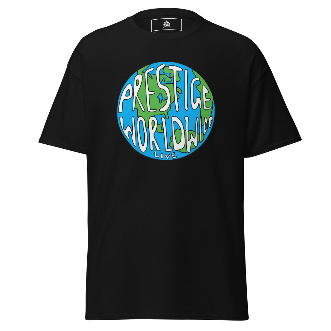 Prestige Worldwide — a Prestige Worldwide company-logo design, printed on a unisex graphic tee.