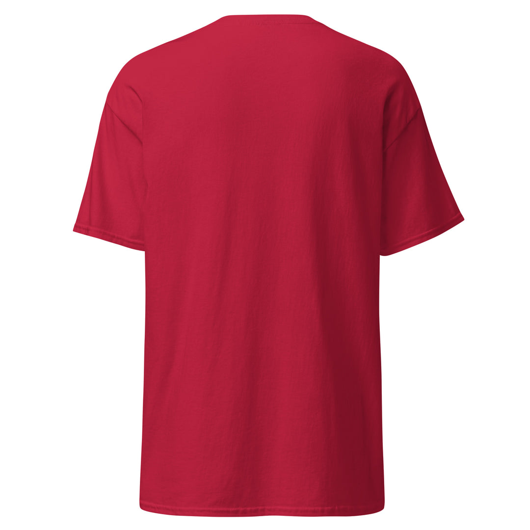 Caucasians Logo Parody Funny Graphic T-Shirt – Cardinal Red – Back View