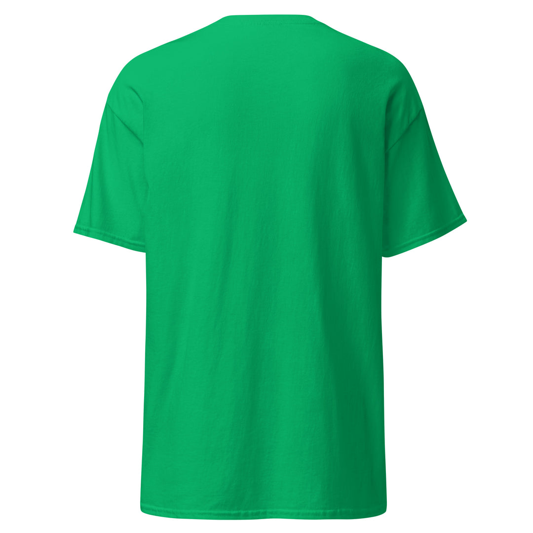 This Santa Loves Going Down Funny Christmas… Funny Graphic T-Shirt – Irish Green – Back View