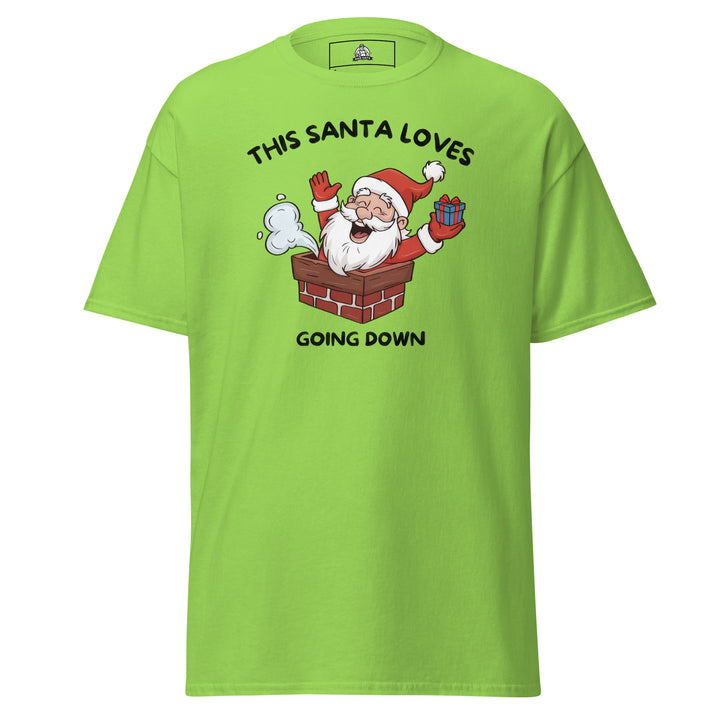 This Santa Loves Going Down Funny Christmas… Funny Graphic T-Shirt – Front View