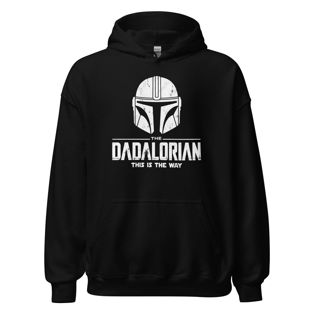 The Dadalorian funny dad graphic tee — Mandalorian style helmet with THE DADALORIAN THIS IS THE WAY text