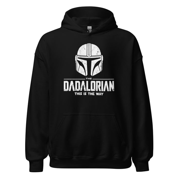 The Dadalorian funny dad graphic tee — Mandalorian style helmet with THE DADALORIAN THIS IS THE WAY text