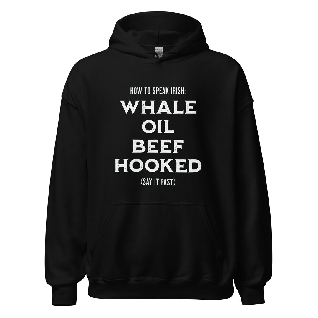 How To Speak Irish — a How To Speak Irish guide design with drinking phrases, printed on a unisex hoodie.