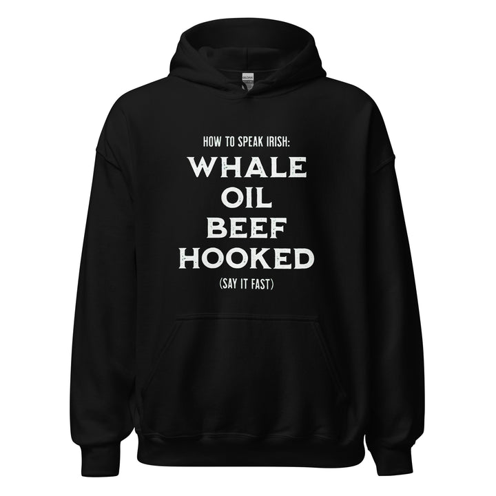 How To Speak Irish — a How To Speak Irish guide design with drinking phrases, printed on a unisex hoodie.