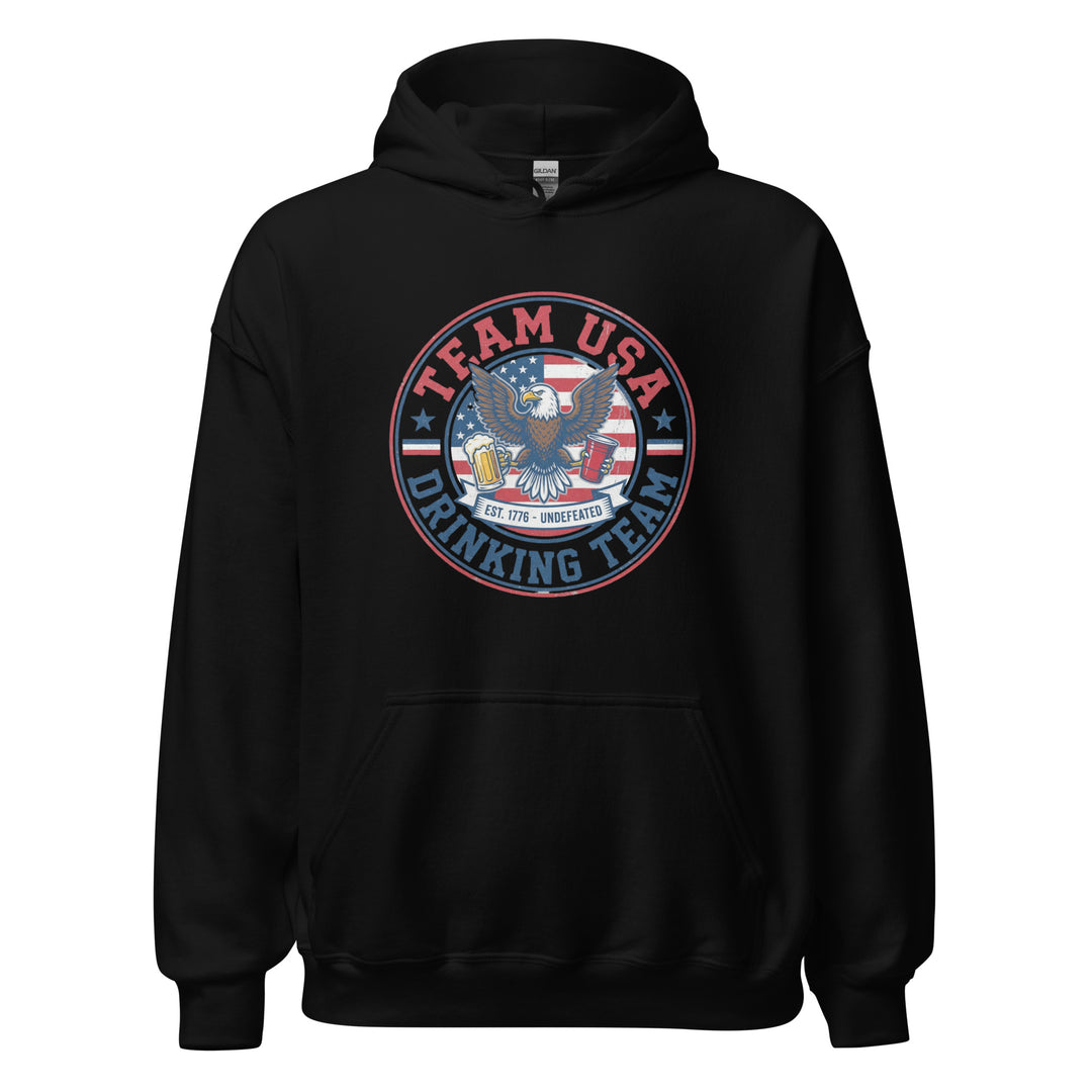 Team USA Drinking Team — a Team USA Drinking Team patriotic design, printed on a unisex hoodie.