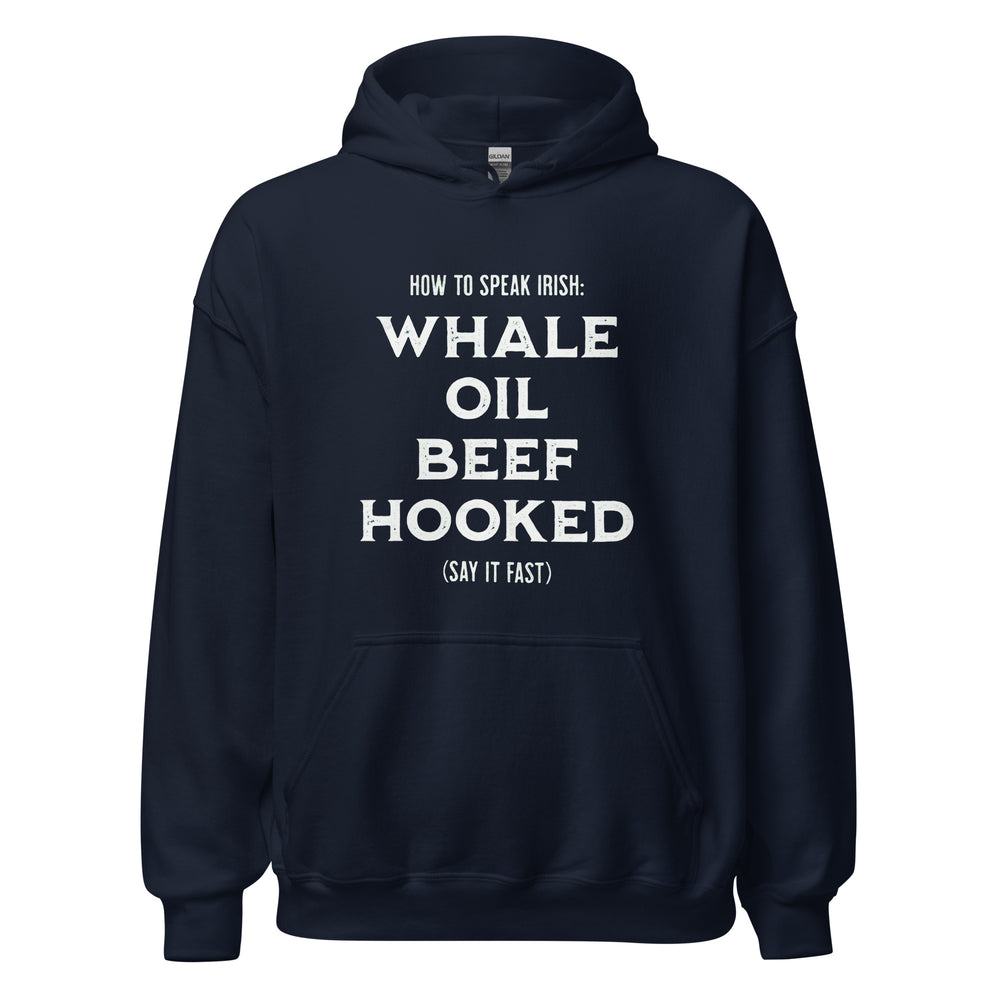 How To Speak Irish — a How To Speak Irish guide design with drinking phrases, printed on a unisex hoodie.