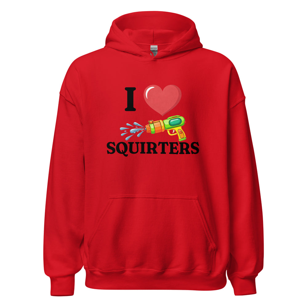I Heart Squirters — an I Heart Squirters design with a colorful squirt gun, printed on a unisex hoodie.