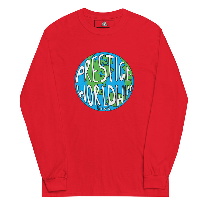 Prestige Worldwide — a Prestige Worldwide company-logo design, printed on a long sleeve shirt.