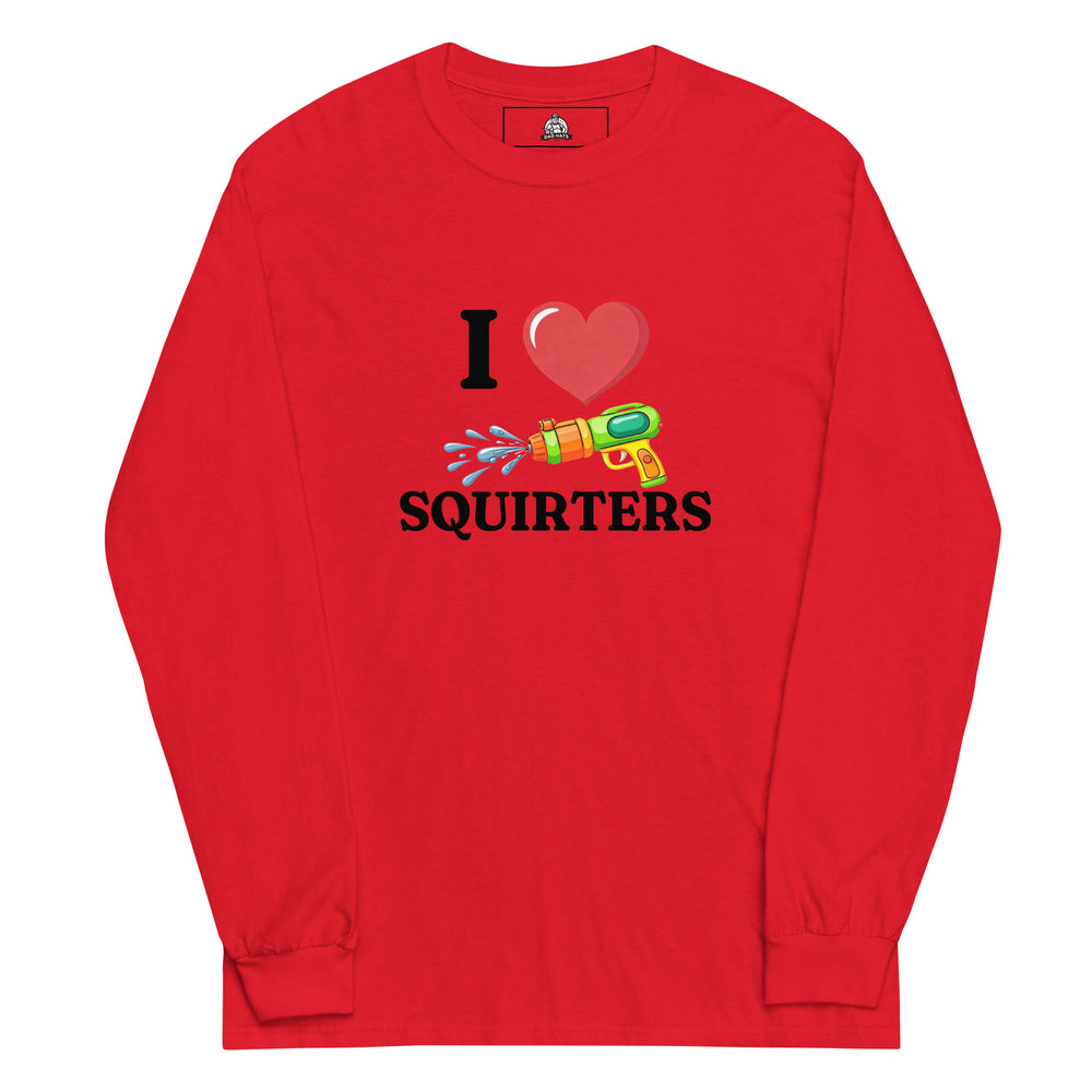 I Heart Squirters — an I Heart Squirters design with a colorful squirt gun, printed on a long sleeve shirt.