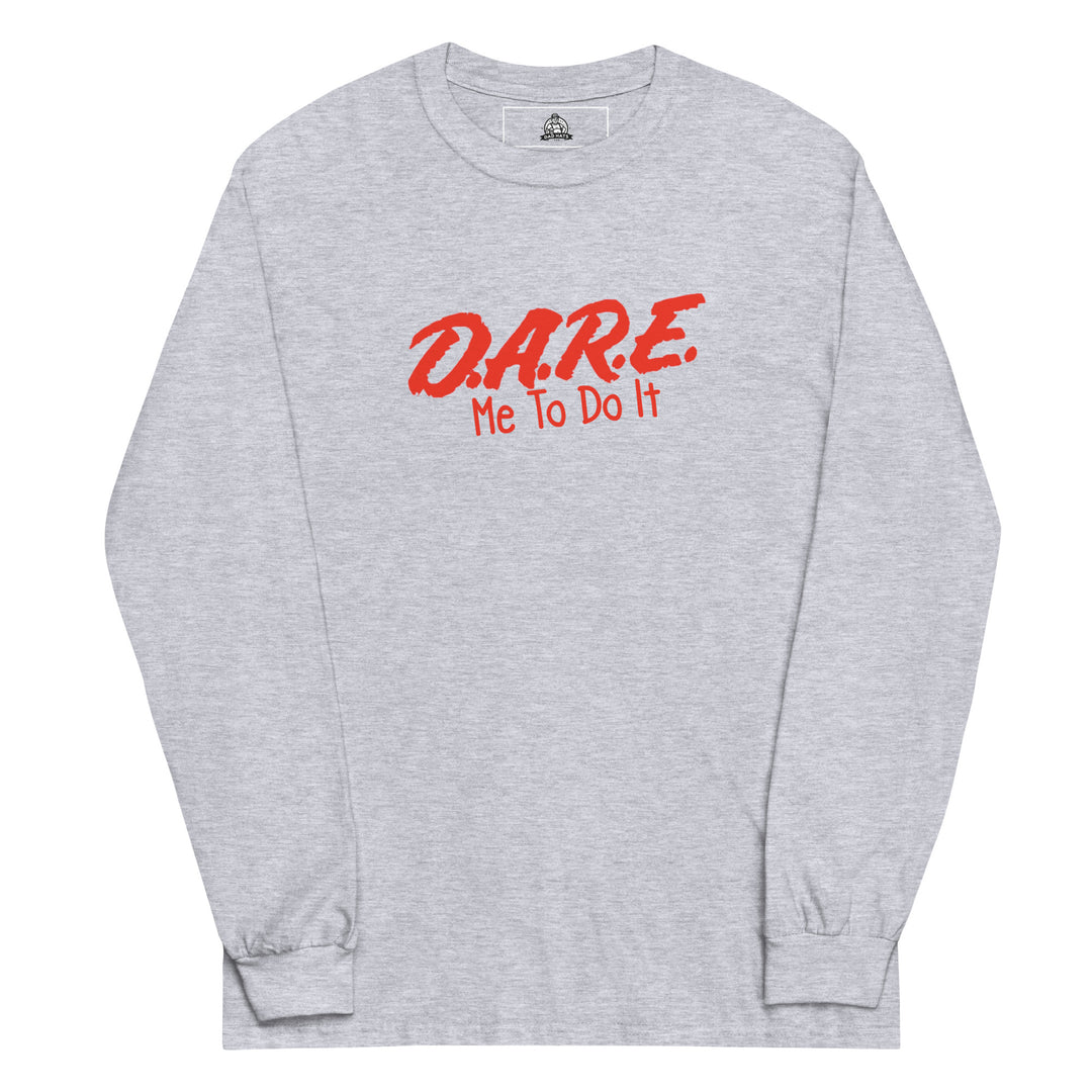 Dare Me To Do It — a mischievous Dare Me To Do It character design, printed on a long sleeve shirt.