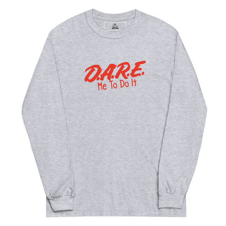 Dare Me To Do It — a mischievous Dare Me To Do It character design, printed on a long sleeve shirt.
