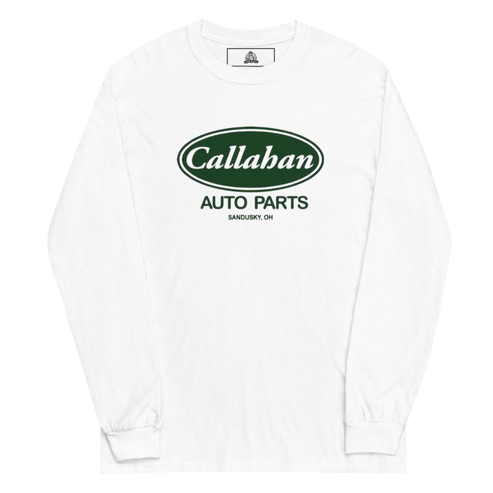 Callahan Auto Parts — a retro Callahan Auto Parts auto-shop logo, printed on a long sleeve shirt.