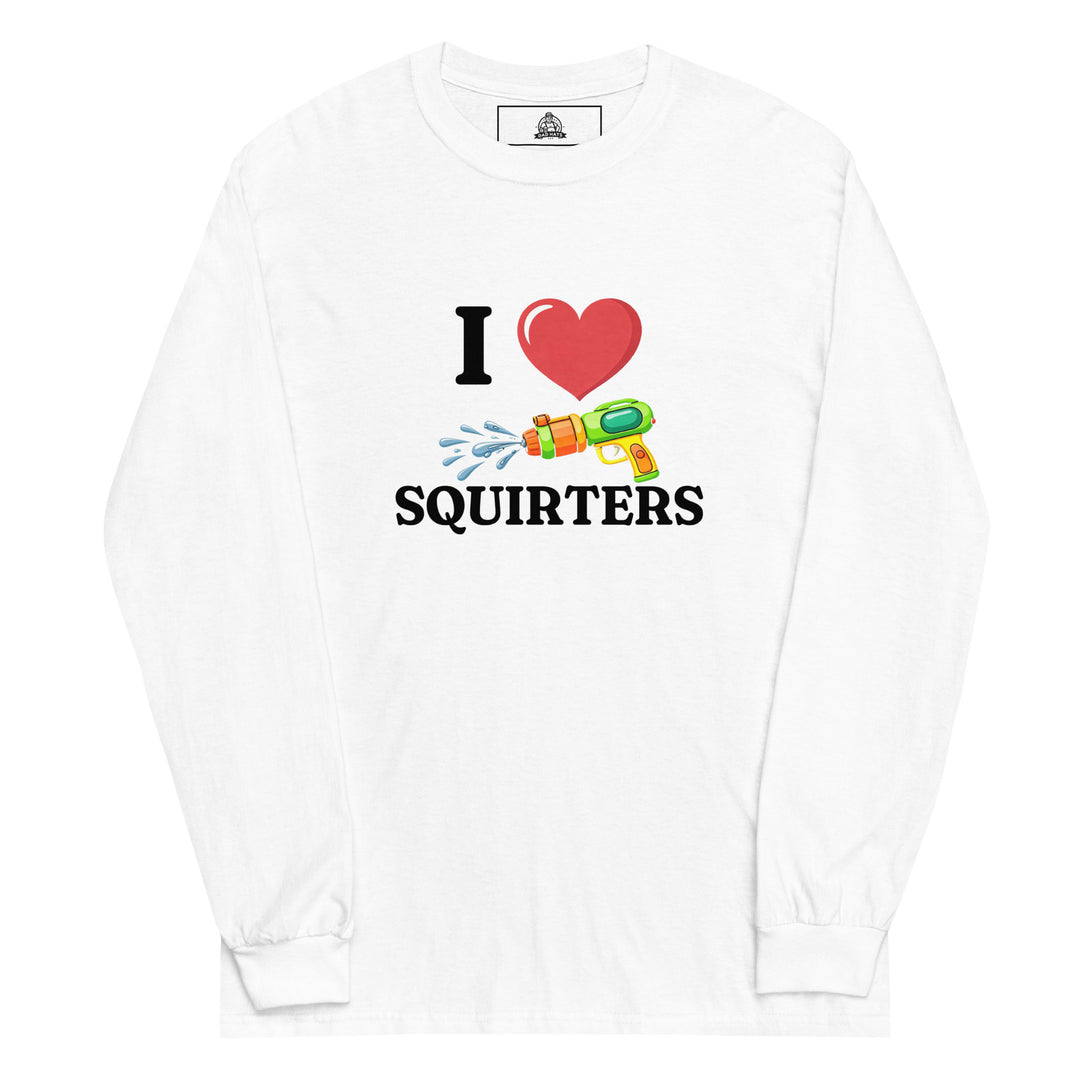 I Heart Squirters — an I Heart Squirters design with a colorful squirt gun, printed on a long sleeve shirt.