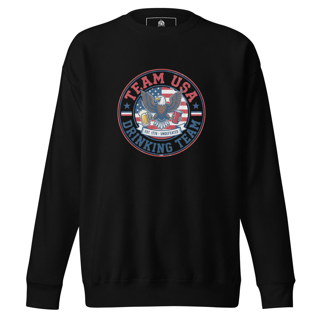 Team USA Drinking Team — a Team USA Drinking Team patriotic design, printed on a unisex sweatshirt.