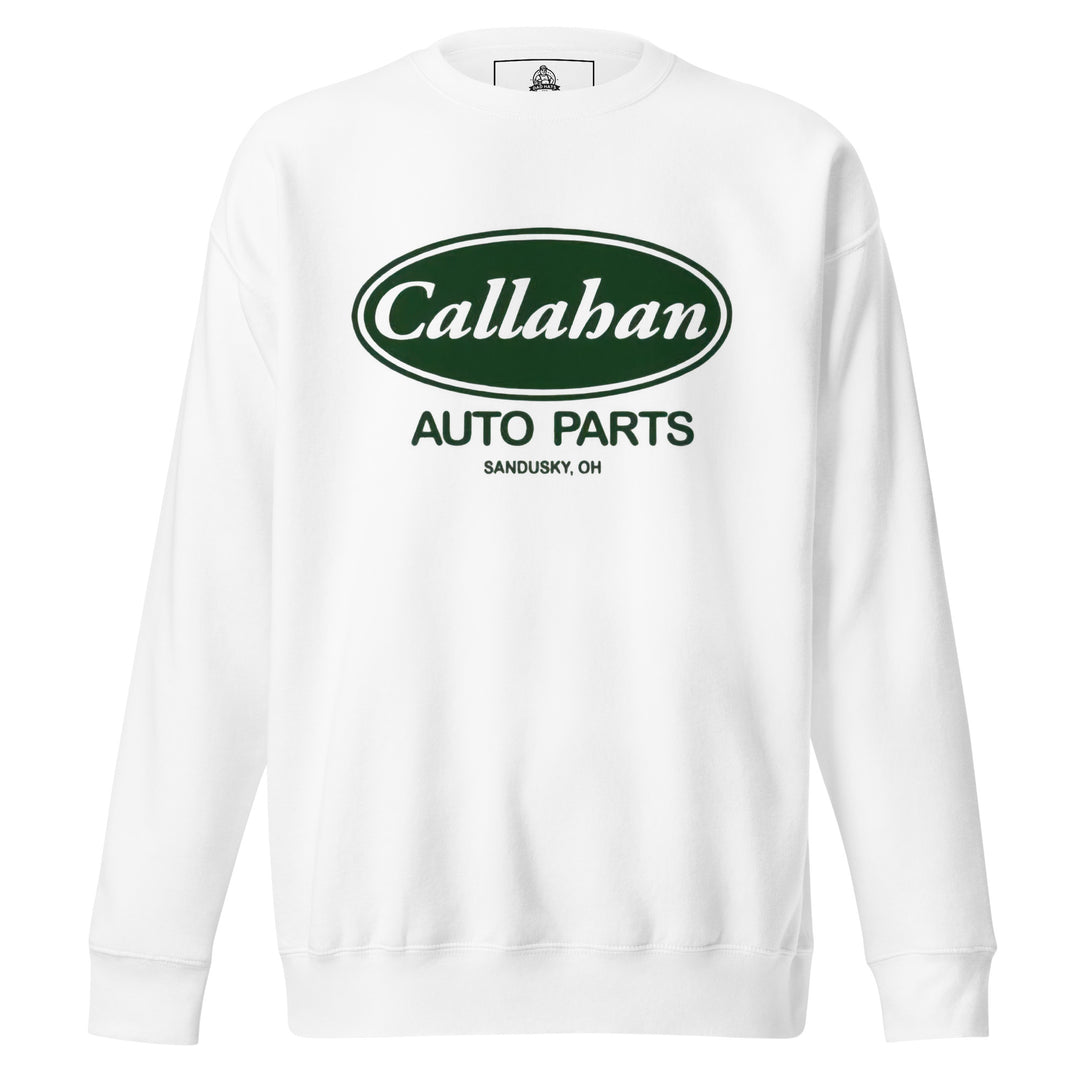 Callahan Auto Parts — a retro Callahan Auto Parts auto-shop logo, printed on a unisex sweatshirt.