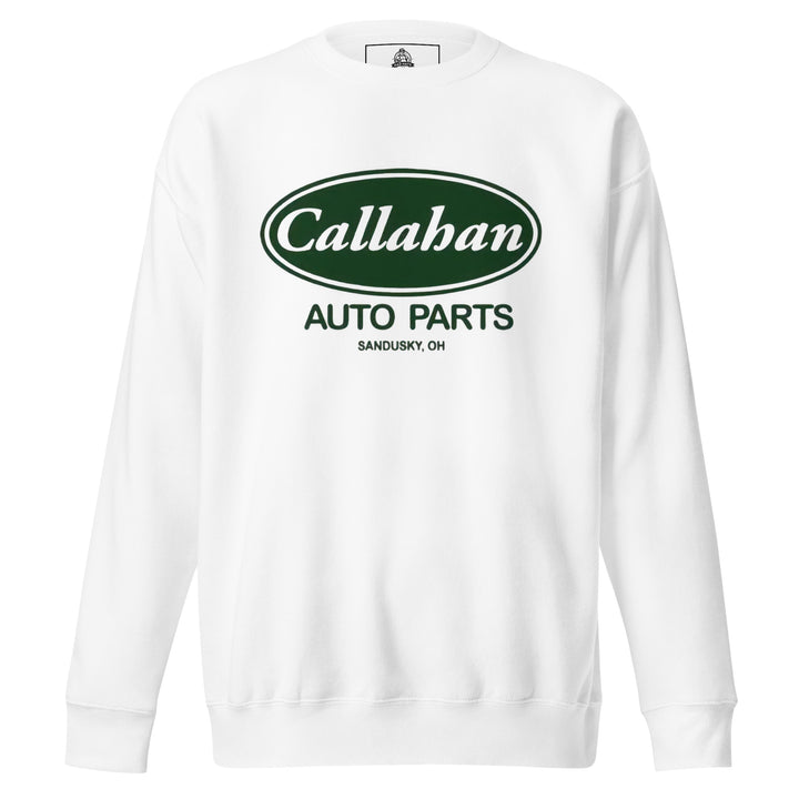 Callahan Auto Parts — a retro Callahan Auto Parts auto-shop logo, printed on a unisex sweatshirt.